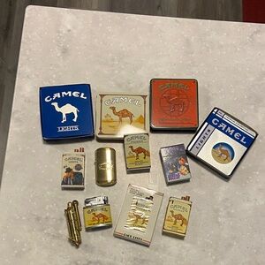 Camel Collectible Tin Set - 4 Tins & 8 lighters